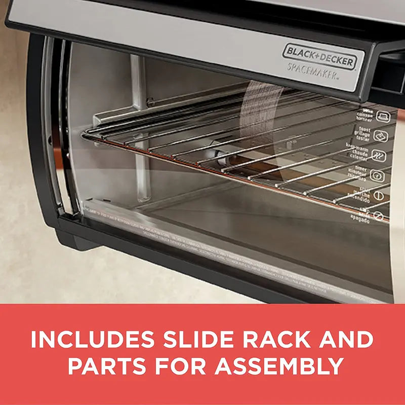 Spacemaker Under-Counter Toaster Oven – Compact Black/Stainless Steel Model (TROS1000D) for Small Kitchens