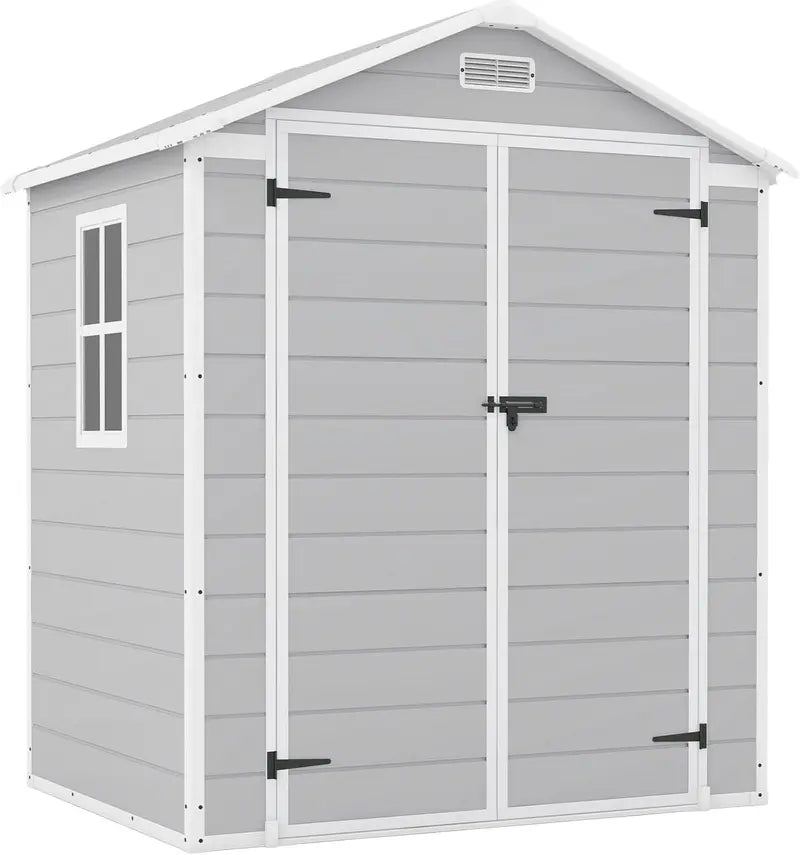 Patiowell 6x4ft Resin Outdoor Shed – Floor-Equipped, Low-Maintenance Plastic Storage