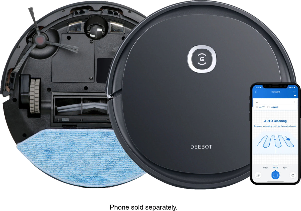 ECOVACS Robotics - DEEBOT OZMO U2 Robotic Vacuum & Mop - Black
