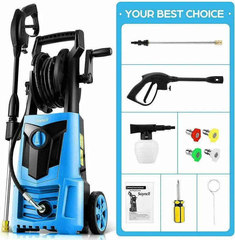 Suyncll 3000 PSI Electric Pressure Washer – 2.4 GPM High-Performance Cleaning System