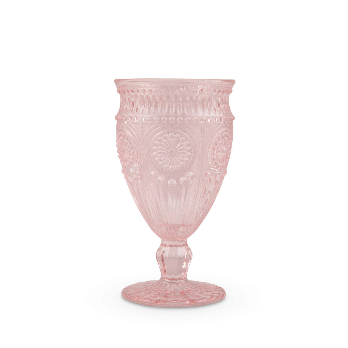 Weddingstar Vintage Inspired Pressed Glass Goblet, Blush Pink