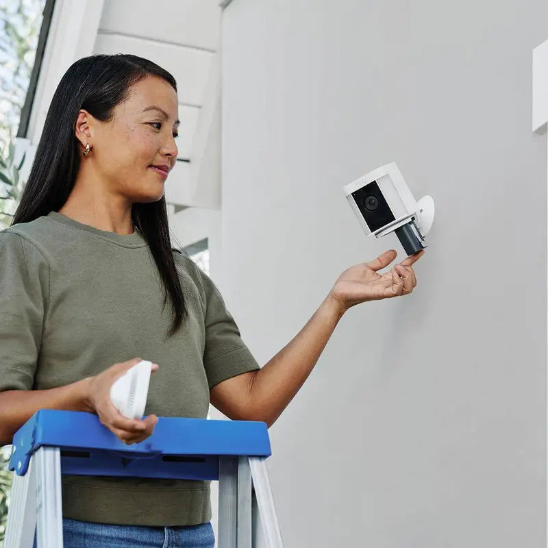 Spotlight Cam Plus Outdoor Smart Security Camera, White (2-pack) – Battery Powered