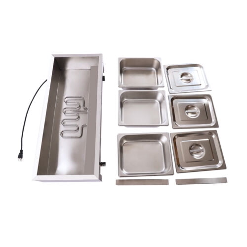 Food Warmer Steam Table Countertop 2-Pan Station Stainless Steel 110V