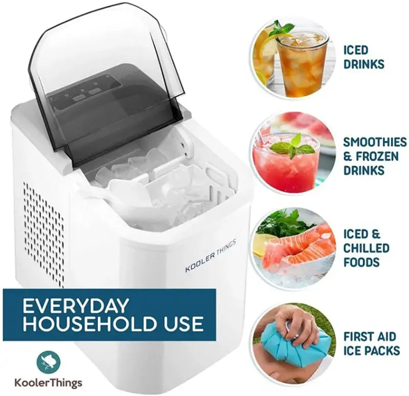 Countdown LED Ice Maker with Rapid Ice Cube Production and Digital Display