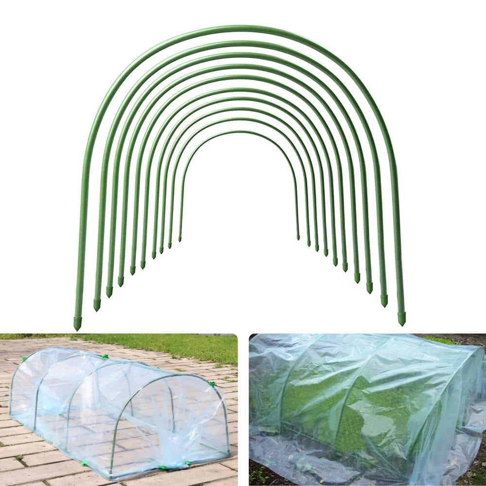 6 ft. Long with Dia 0.43 in. Steel Greenhouse Hoops, Rust-Free Grow Tunnel, Support Hoops for Garden (6-pack)