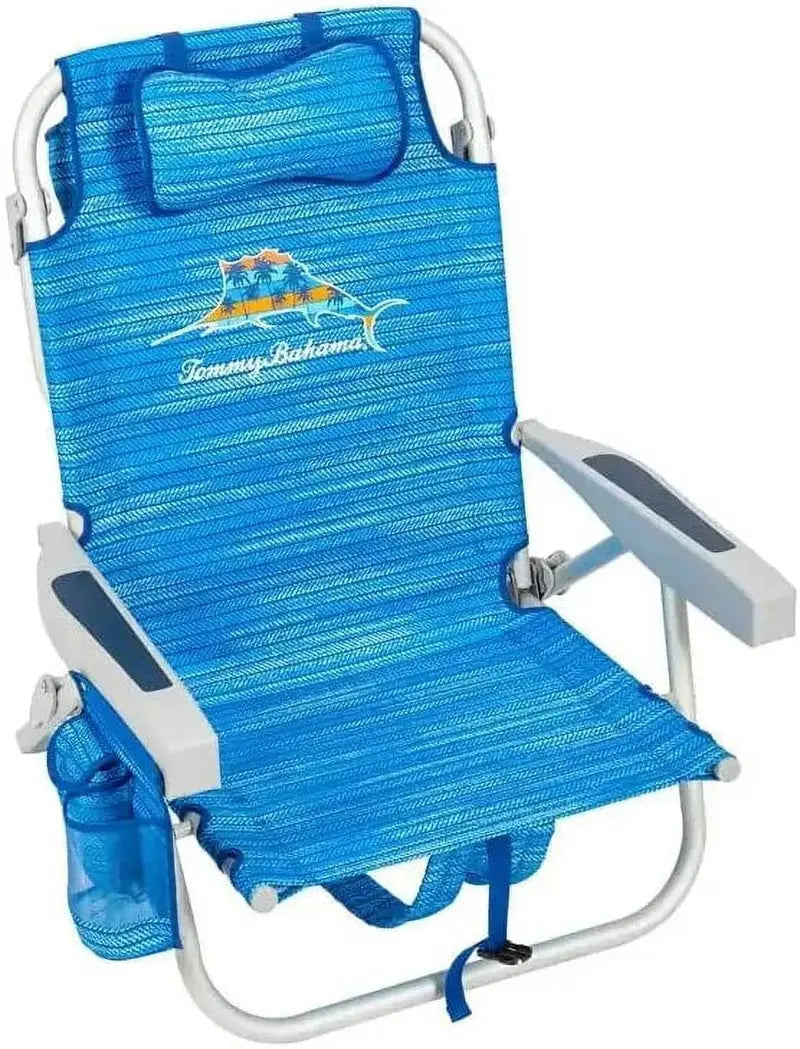 Tommy Bahama Backpack Beach Chairs – 2-Pack, Lightweight, Portable, Blue Colorway