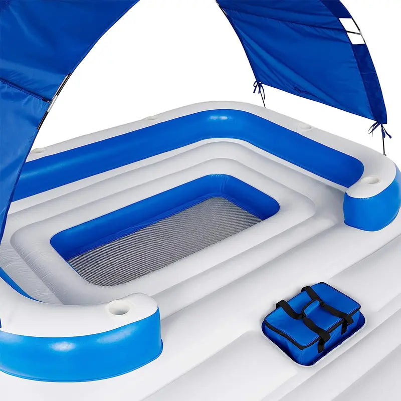 Tropical Breeze 6-Person Floating Island Raft for Lakes and Pools