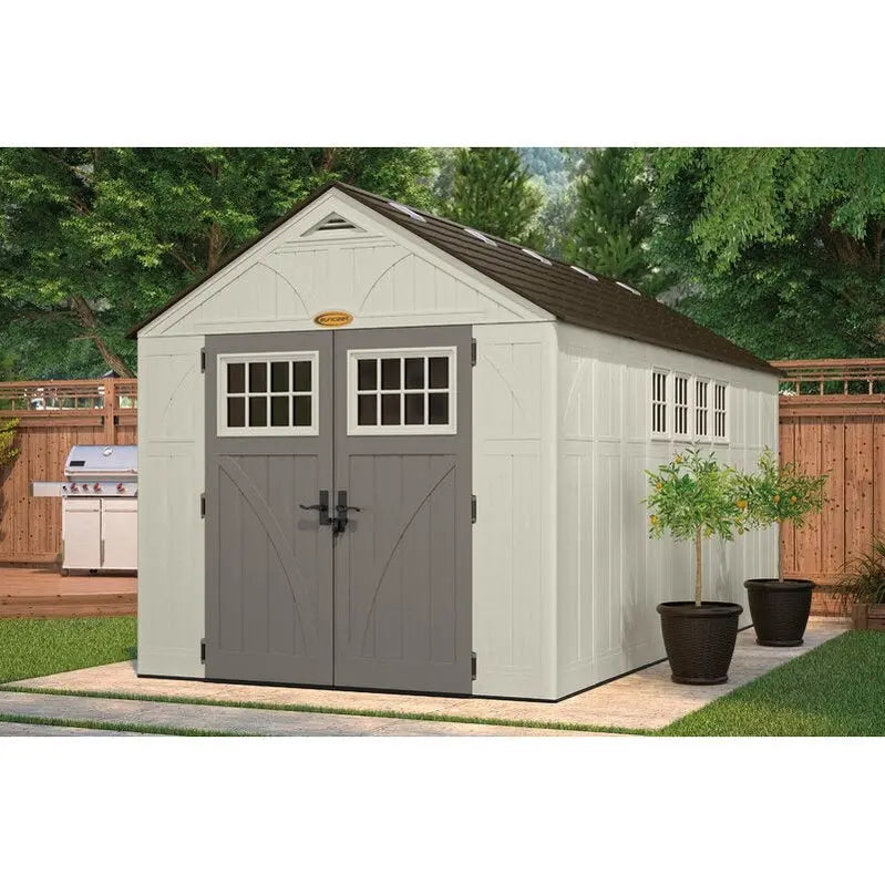 Tremont Outdoor 8 ft. x 16 ft. Heavy-Duty Plastic Storage Shed