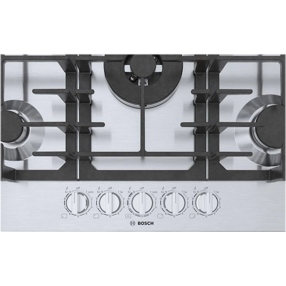 Bosch - 800 Series 30" Built-In Gas Cooktop with 5 burners - Silver