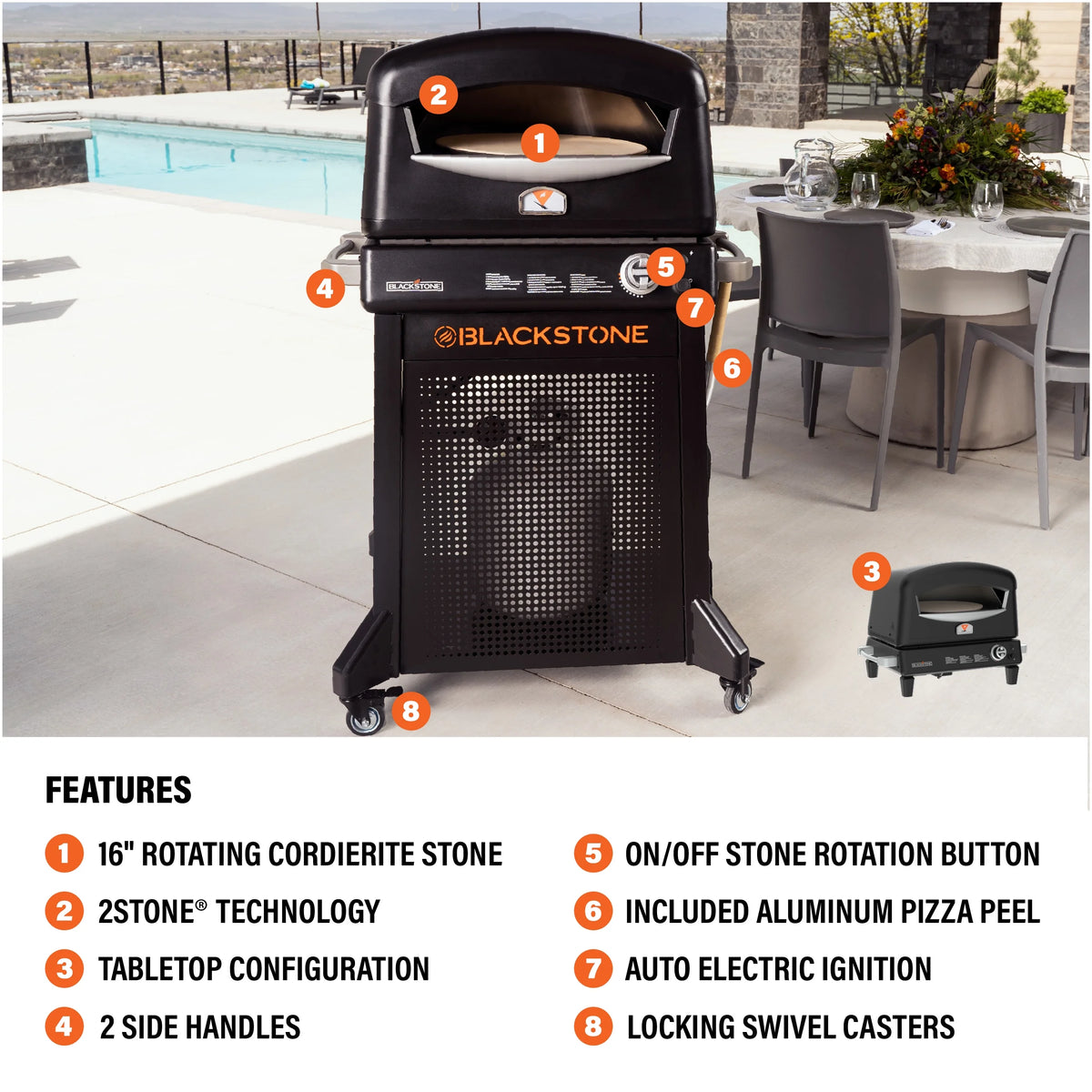 Blackstone Propane Outdoor Pizza Oven with Stand and Pizza Peel