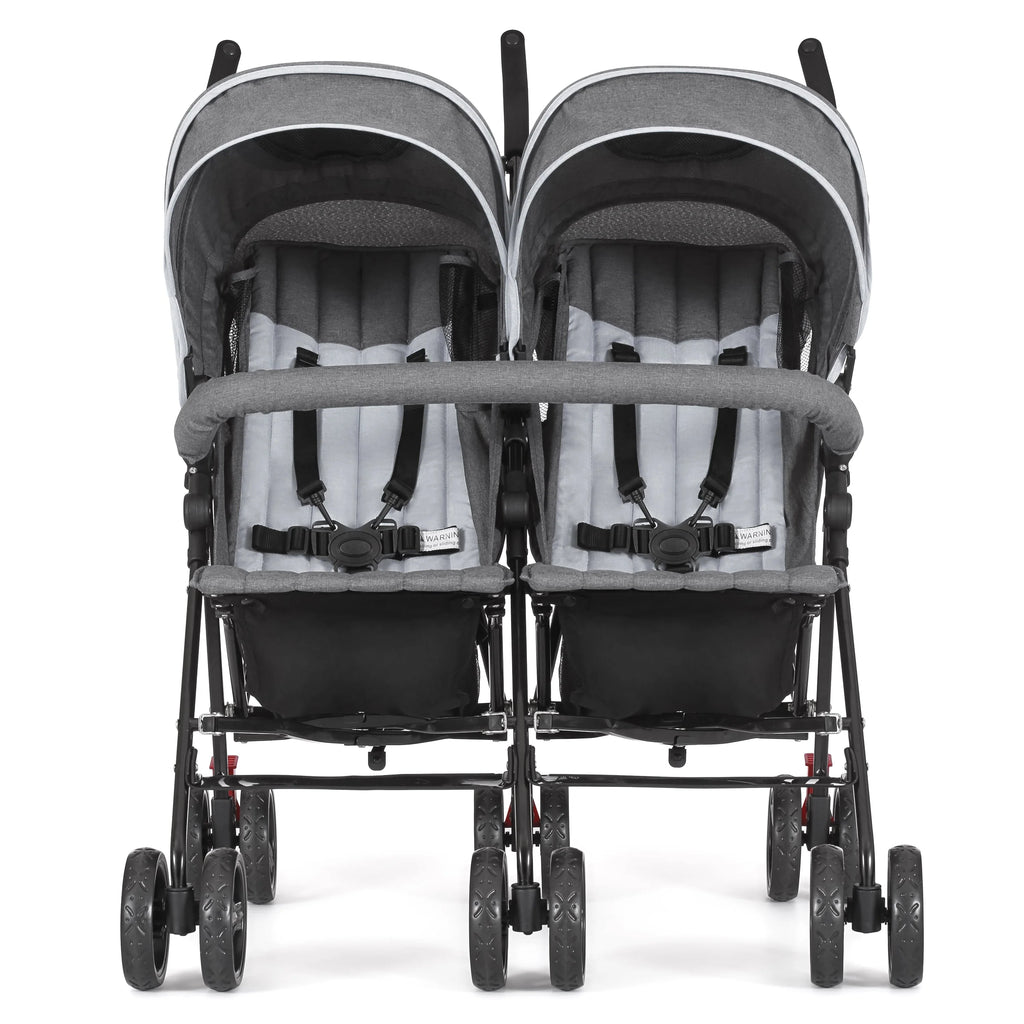 Dream On Me Volgo Twin Umbrella Stroller, Dark and Light Grey