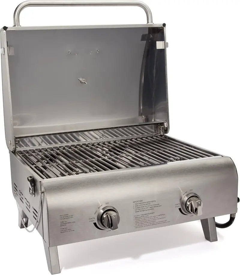 Cuisinart Chef Style 2-Burner Tabletop Propane Grill  Lightweight Outdoor Cooking