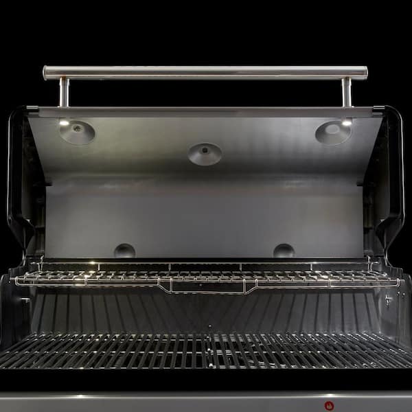 Genesis SPX-435 4-Burner Natural Smart Gas Grill in Stainless Steel with Side Burner