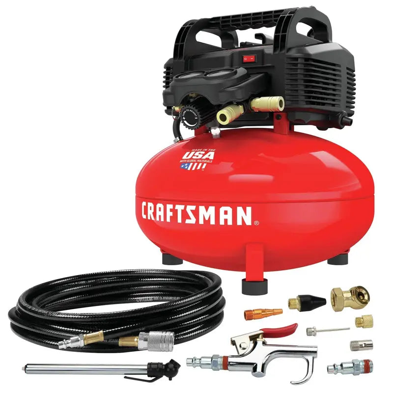 CRAFTSMAN 6 Gallon Portable Air Compressor, Oil-Free Pump, 150 Max PSI, 13-Piece Accessory Kit