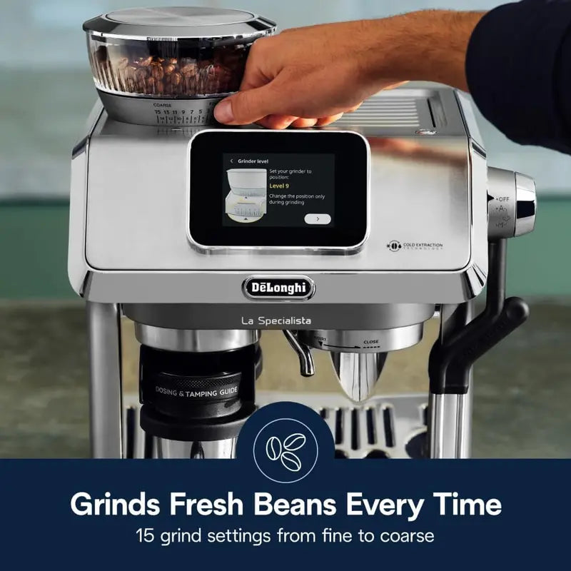 De onghi La Specialista Touch Espresso Machine  Integrated Grinder, Cold Brew & Iced Mode, 10 Presets, Italian Craftsmanship