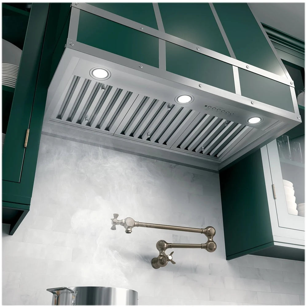 GE - 35" Convertible Range Hood - Stainless steel