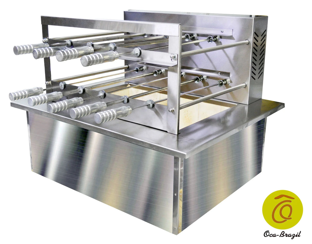 Brazilian BBQ Charcoal Grill with Firebox - 9 Skewers - Oca-Brazil