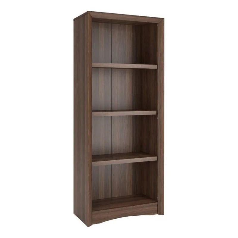 CorLiving Quadra Brown Engineered Wood Tall Adjustable 4 Shelf Vertical Bookcase