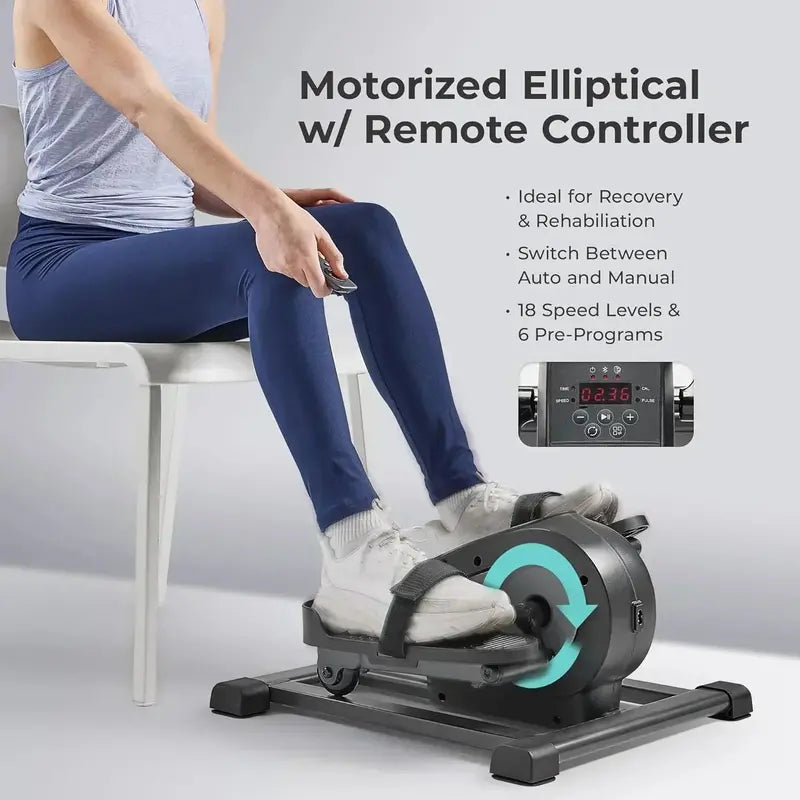 Sunny Health Fitness Smart Mini Elliptical for Under-Desk Pedaling Workouts