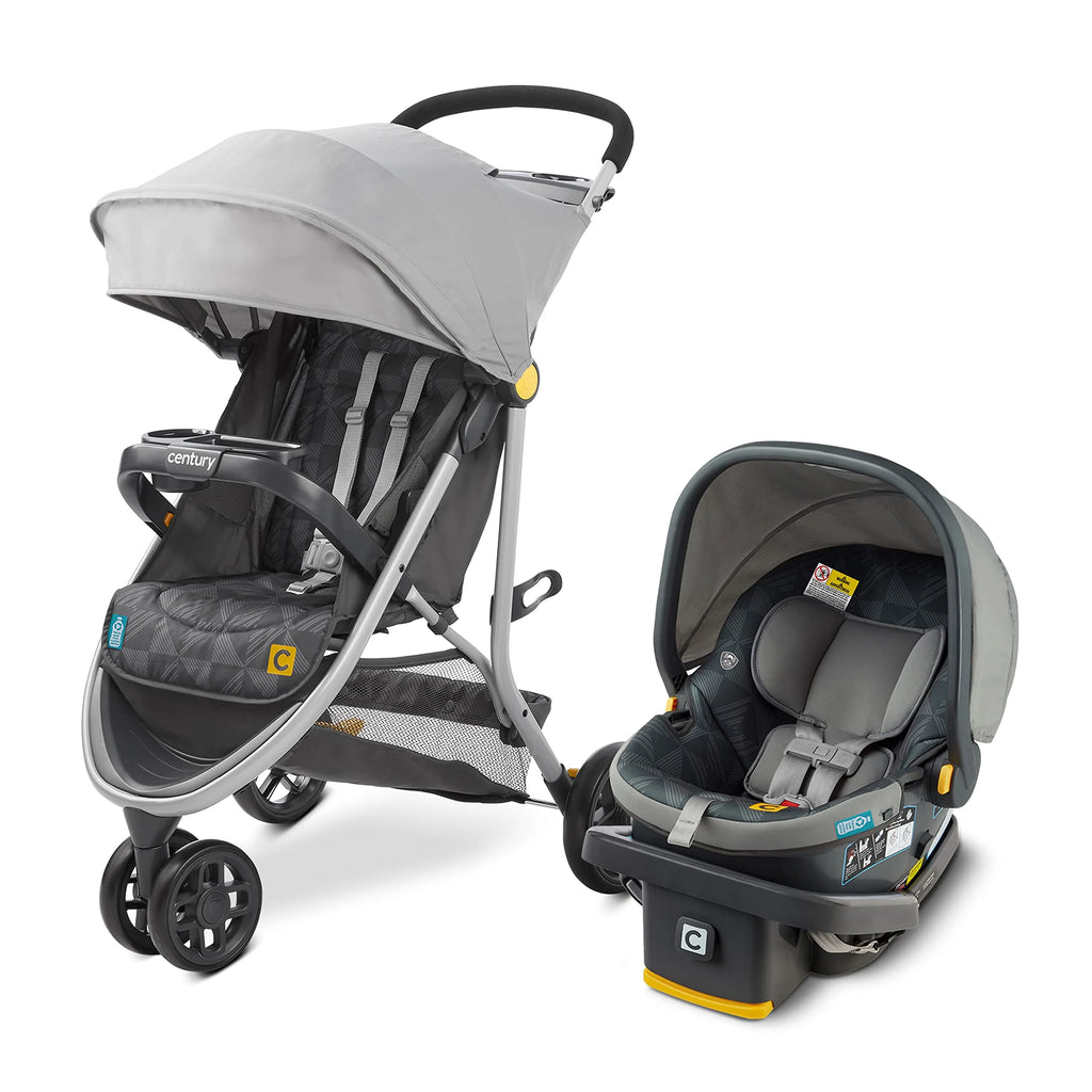 Century Stroll On 3-Wheel 2-in-1 Lightweight Travel System u2013 Infant Car Seat and Stroller Combo, Metro