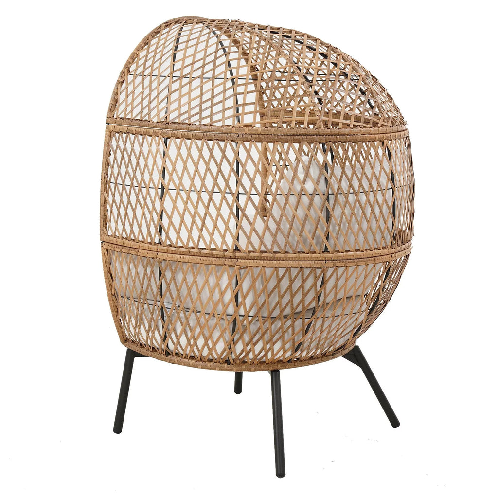 Better Homes and Gardens Ventura Boho Stationary Wicker Egg Chair . Off-White