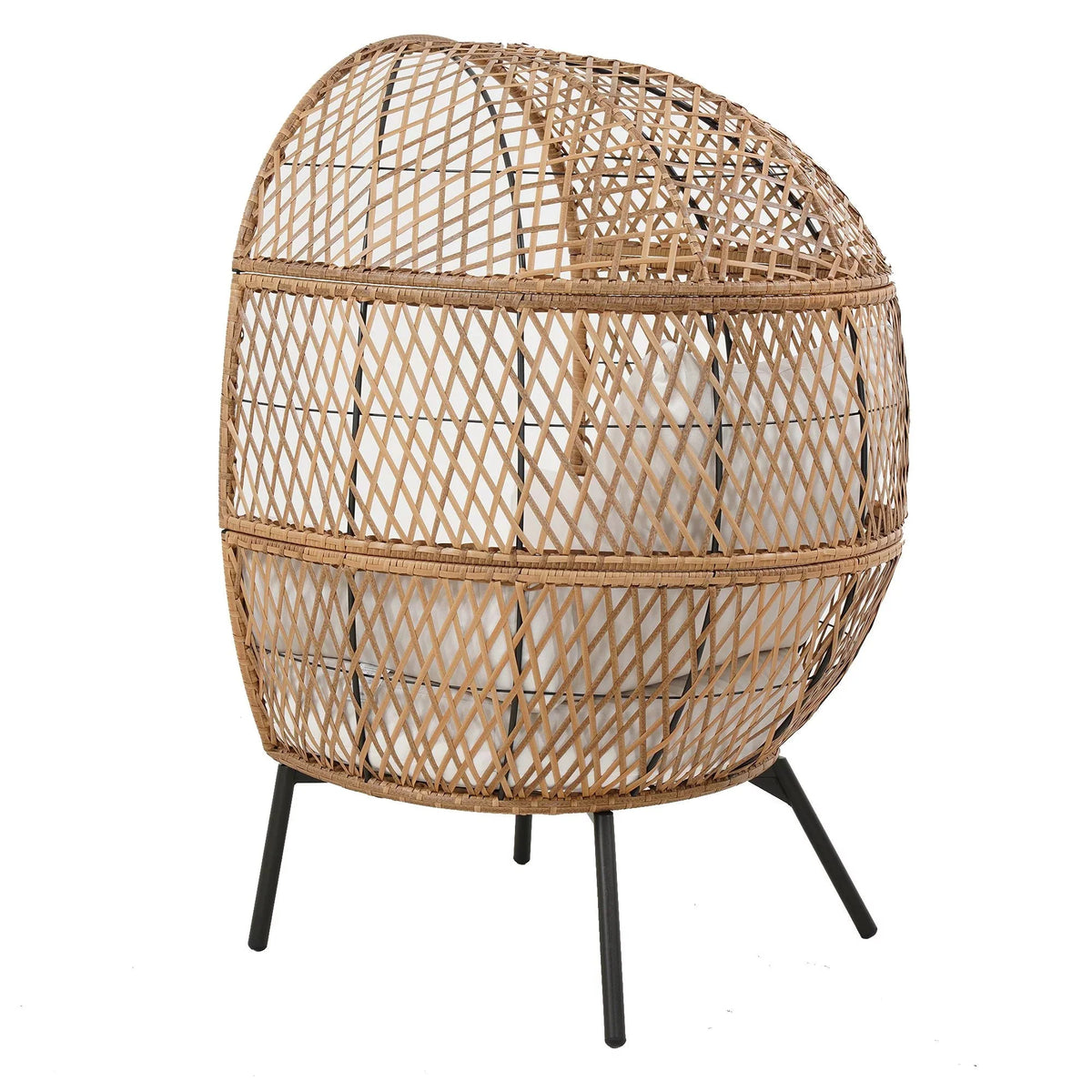 Better Homes and Gardens Ventura Boho Stationary Wicker Egg Chair . Off-White