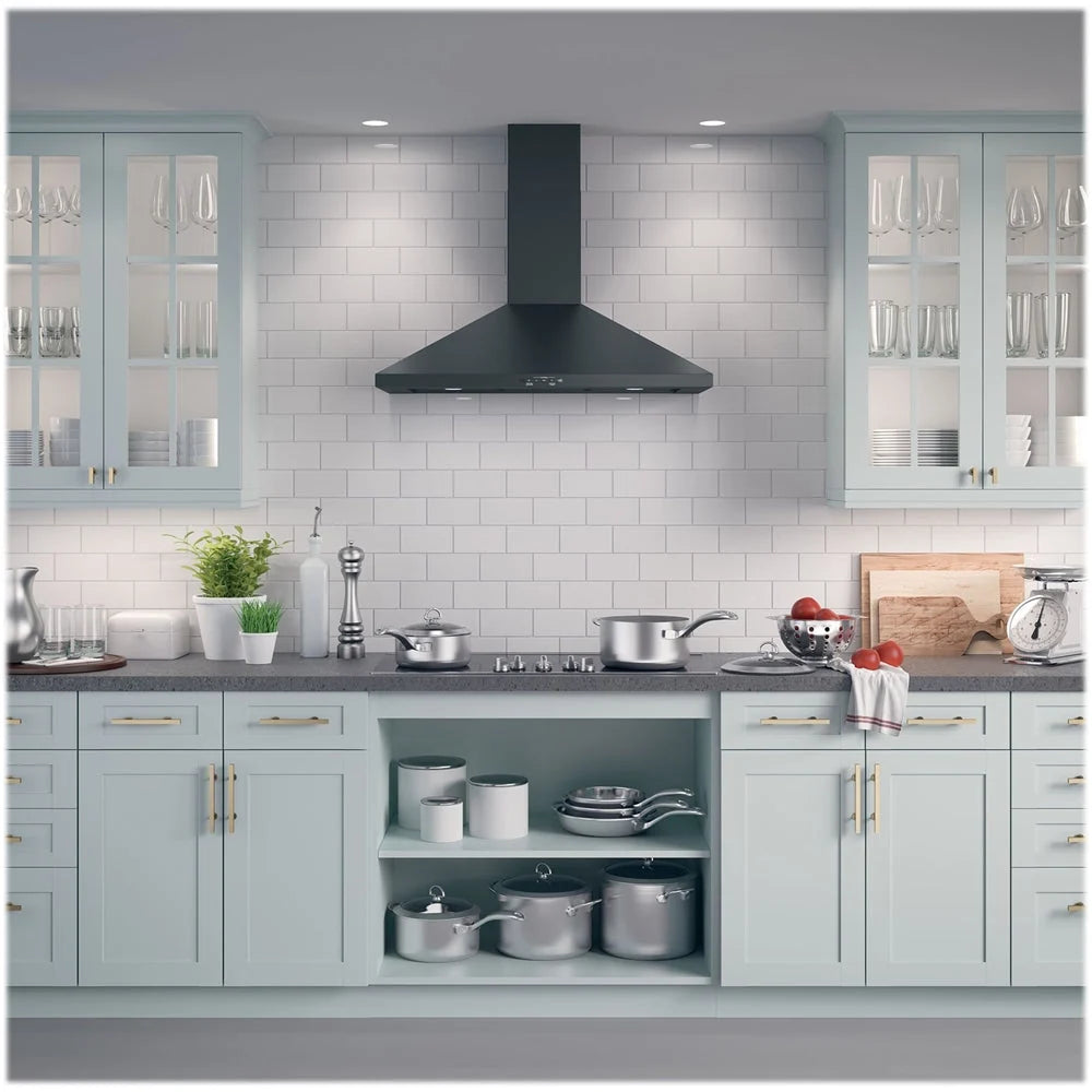 GE - 36" Convertible Range Hood - Black slate