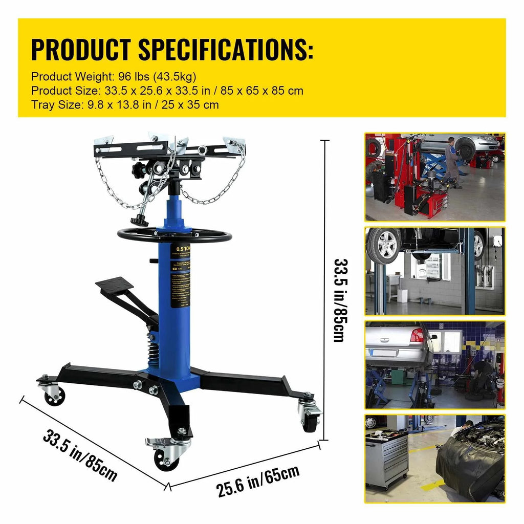 BENTISM Transmission Jack 1100 lbs 2-Stage Hydraulic High Lift Vertical Telescopic,Blue