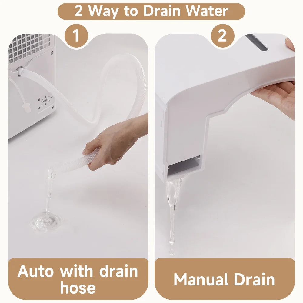 Dehumidifiers for Home, 2500 Sq.ft with Drain Hose Max 26 Pints, Dehumidifier for Basement, Bathroom, Bedroom, Three Modes, Intelligent Humidity Control, Dry Clothes, 24HR Timer
