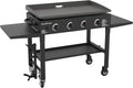 Commercial-Style 36 4-Burner Gas Griddle Station  Propane-Powered Flat Top Grill with Side Stands