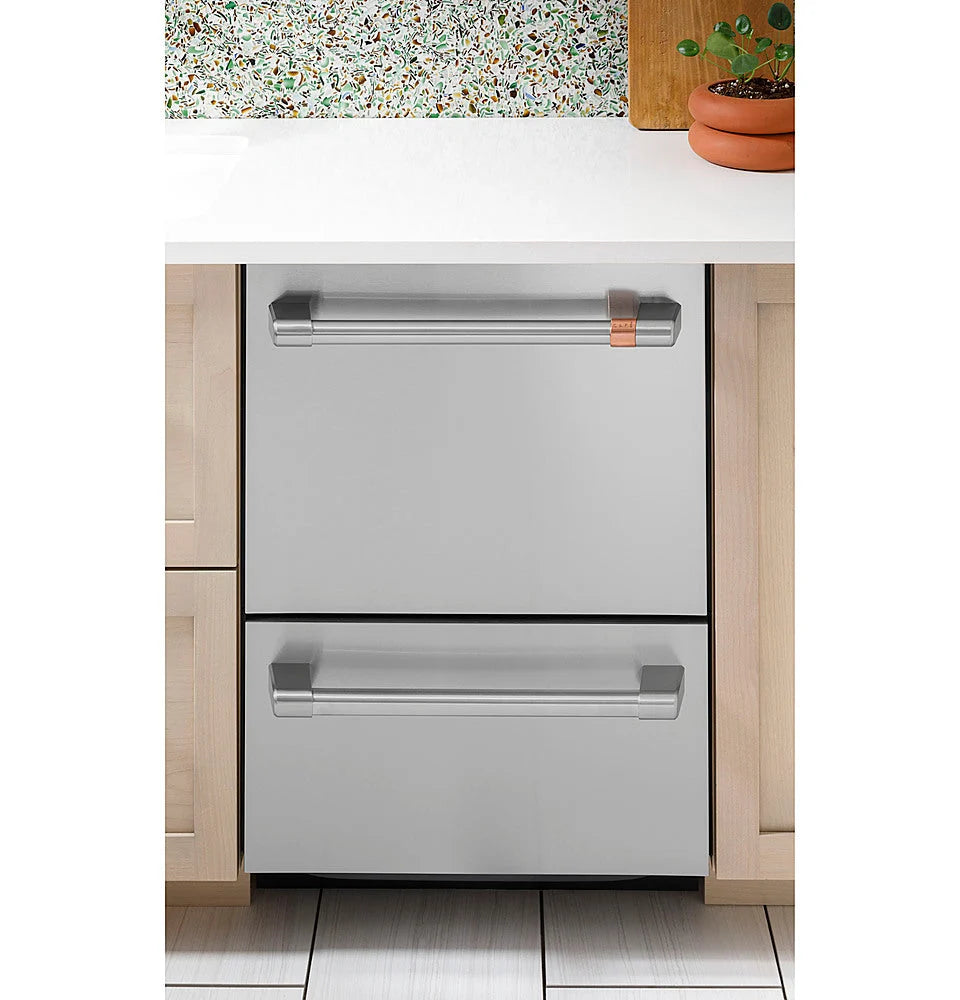Café 24" Top Control Built-In Double Drawer Dishwasher - Stainless steel