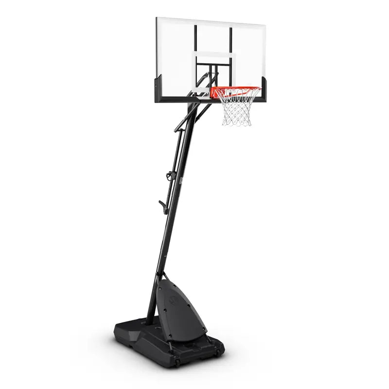 Spalding 54-Inch Portable Basketball Hoop – Shatter-Proof Polycarbonate Backboard, ExactaHeight Adjustment, Pro Slam Rim
