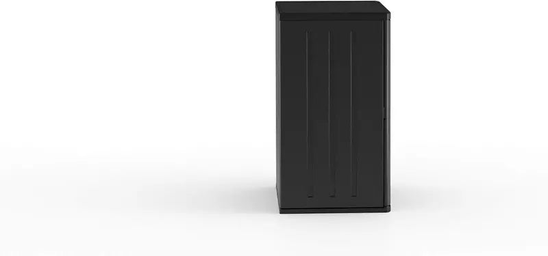 Suncast Heavy-Duty 9 cu. ft Resin Storage Cabinet – Lockable, Reinforced Shelves, USA-Made Garage or Workshop Organizer in Black