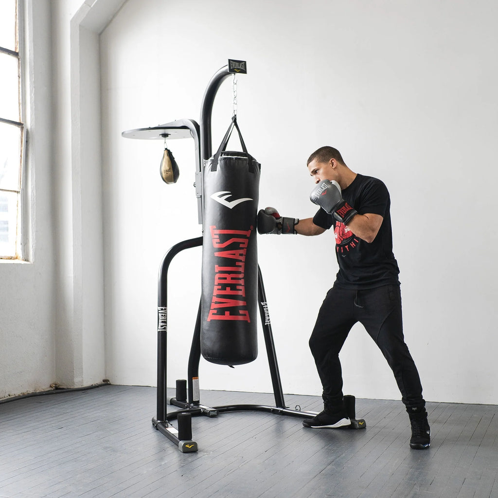 Everlast 2 Station Dual Powder Coated Steel Heavy and Speed Bag Stand (Open Box)💝 Last Day For Clearance