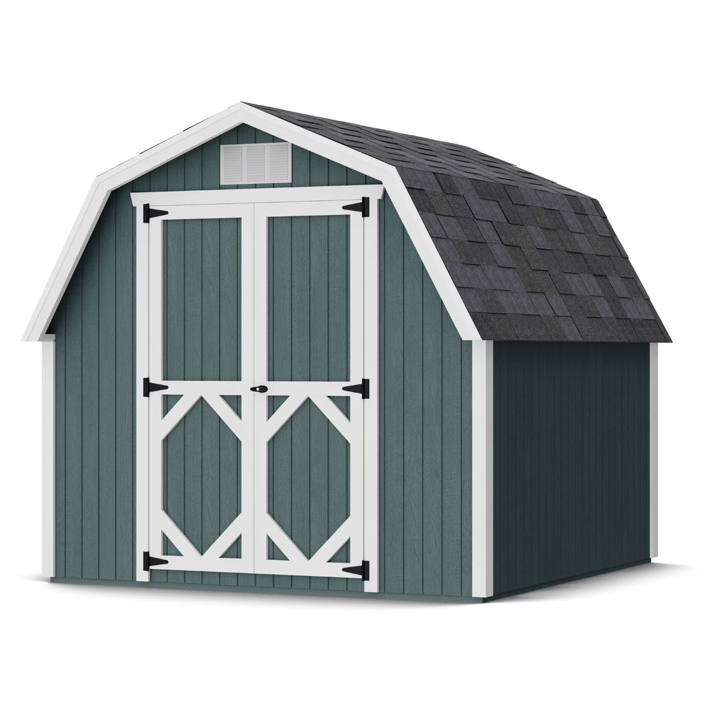 Little Cottage Co. 8x8 Classic Gambrel Barn with 4 Ft. Sidewalls, Outdoor Wood Storage Shed Do - It - Yourself Precut Kit