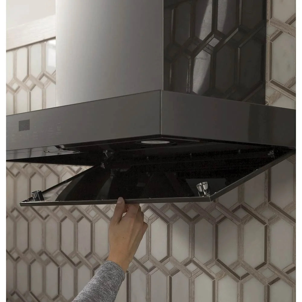 GE - 36" Convertible Range Hood - Black stainless steel