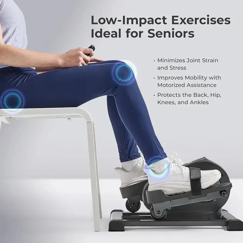 Sunny Health Fitness Smart Mini Elliptical for Under-Desk Pedaling Workouts