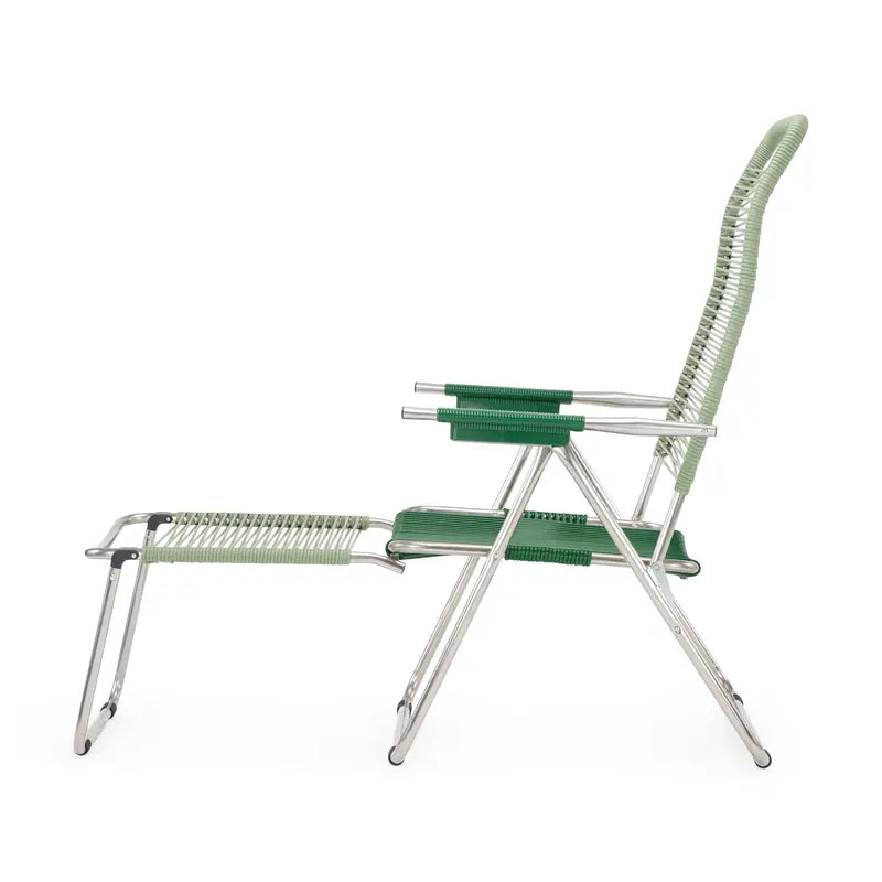Spaghetti Outdoor Lounge Chair – Sage Green Woven Frame