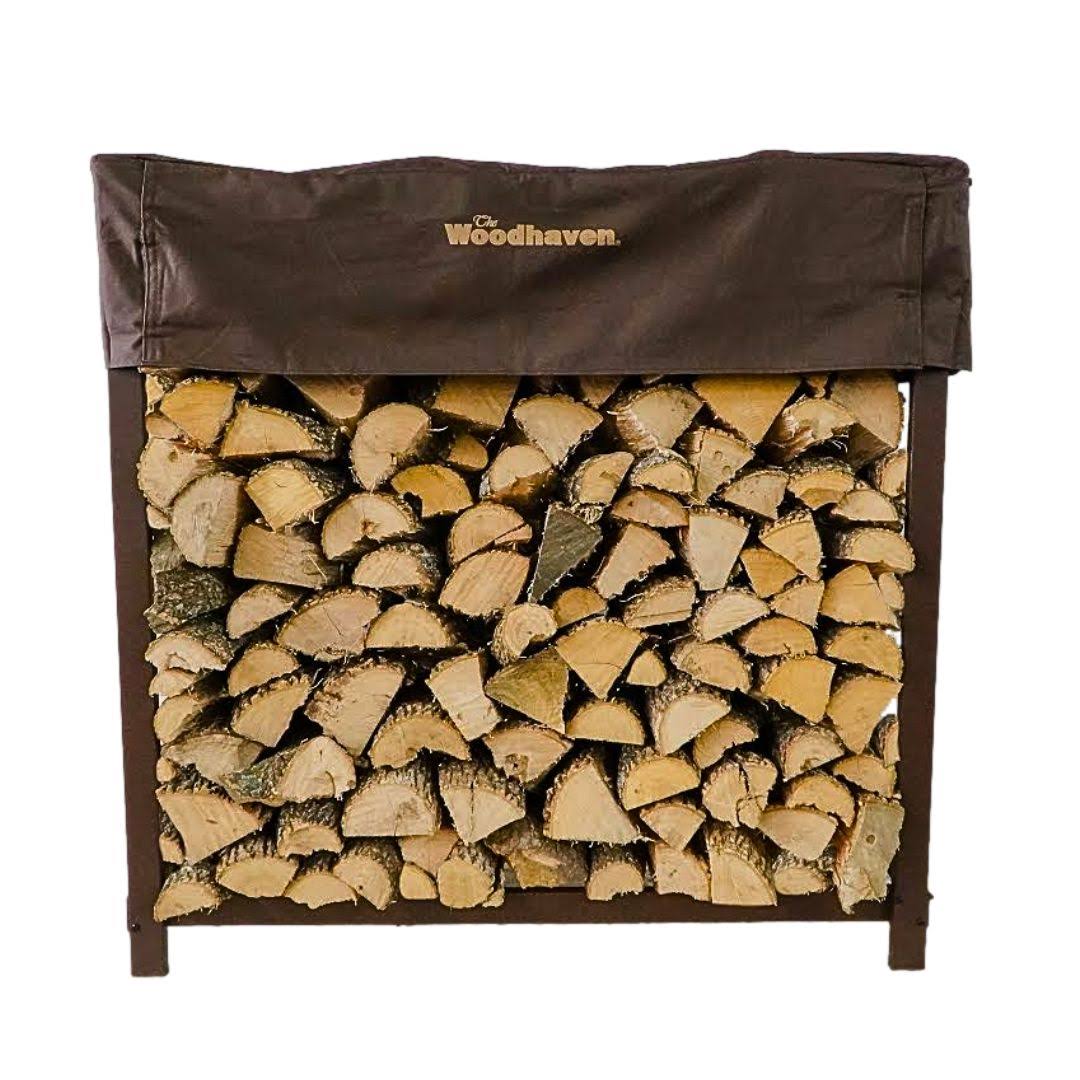 Woodhaven Firewood Log Rack, Size: 48" H x 60" W x 14" D, Brown