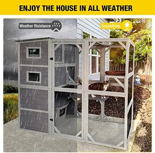 COZIWOW 4-Tier Weatherproof Enclosure with Reinforced Roof  Outdoor Storage Solution