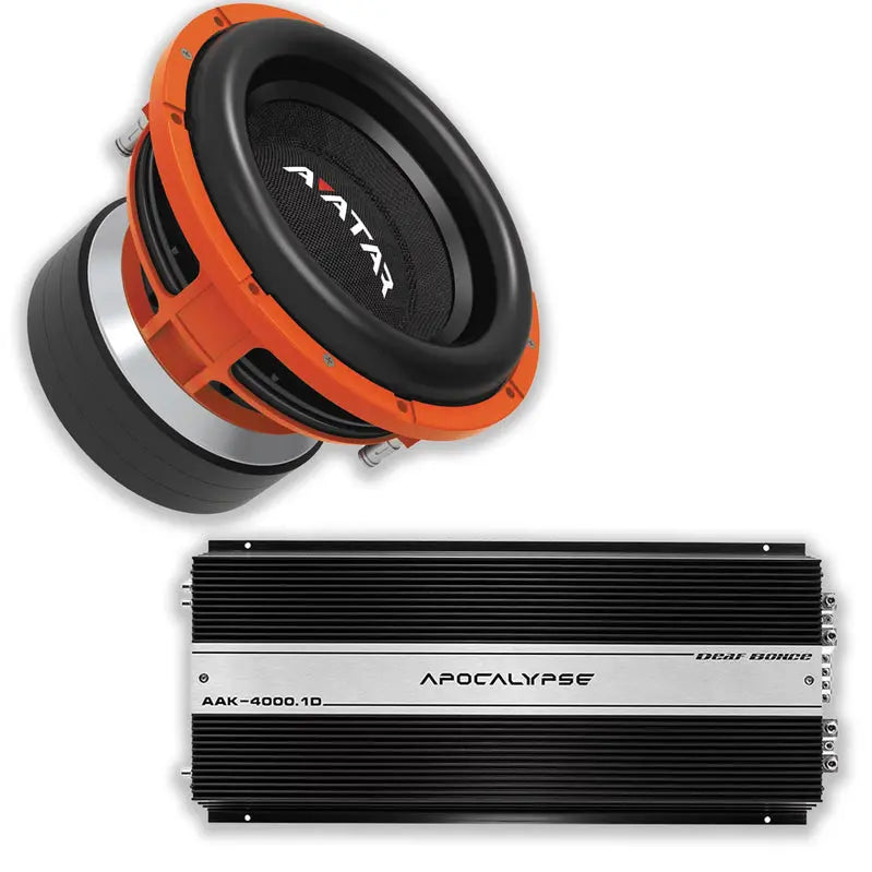 Deaf Bonce STU-1246D2 Subwoofer & Monoblock Amp Bundle  12 2-Ohm Car Audio Package