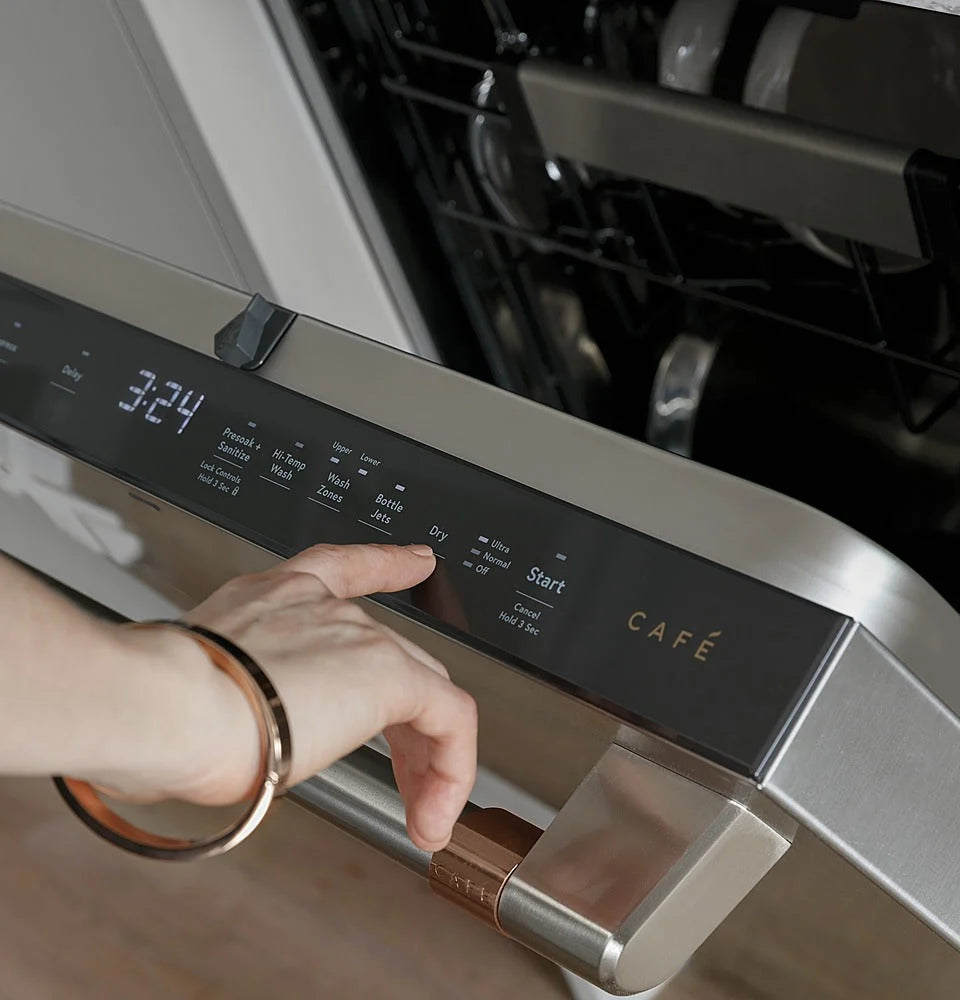 Café - 24" Top Control Tall Tub Built-In Dishwasher with Stainless Steel Tub - Stainless steel