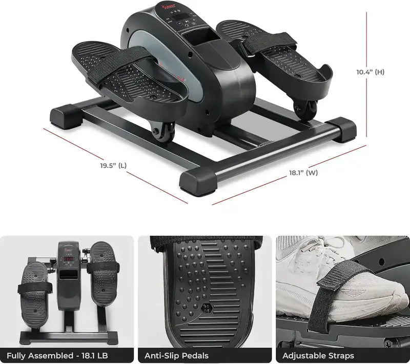 Sunny Health Fitness Smart Mini Elliptical for Under-Desk Pedaling Workouts