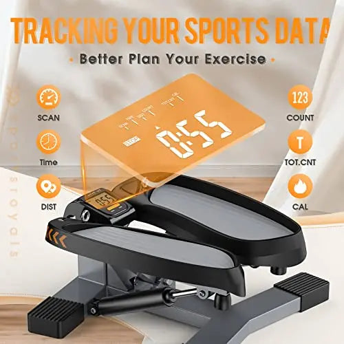 Sportsroyals Stair Stepper for Exercises-Twist Stepper with Resistance Bands