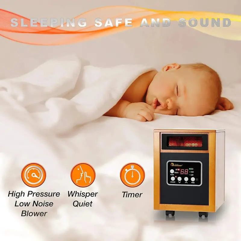 Dr. Infrared Heater Portable Space Heater  1500-Watt Ceramic Heating Unit in Cherry Finish