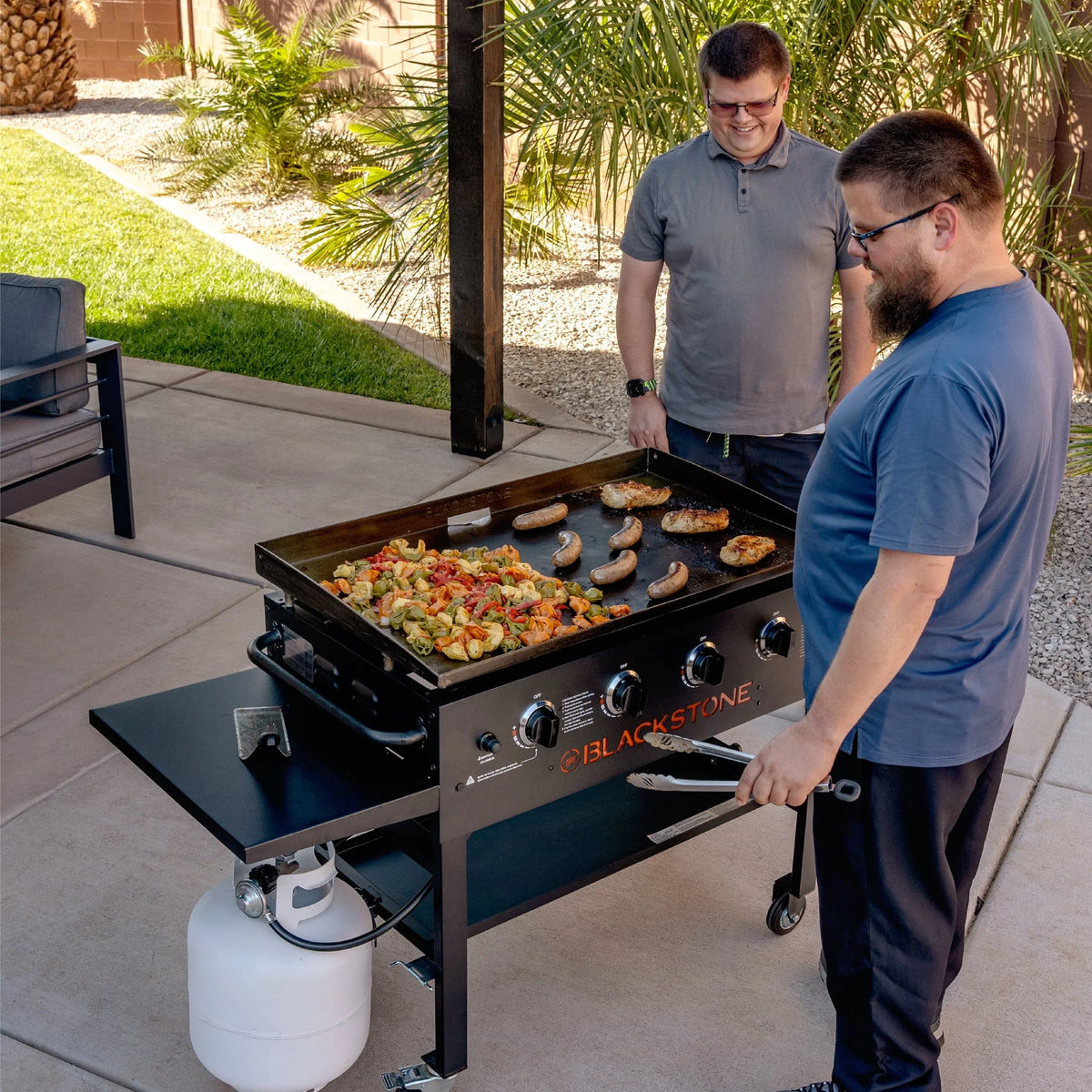 4 - Burner 36" Griddle Cooking Station with Side Shelves