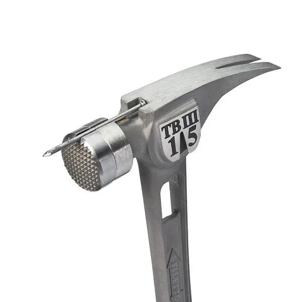 Stiletto Ti-Bone III Titanium Hammer – 15 oz Milled-Face Framing Hammer with Ergonomic Curved Handle