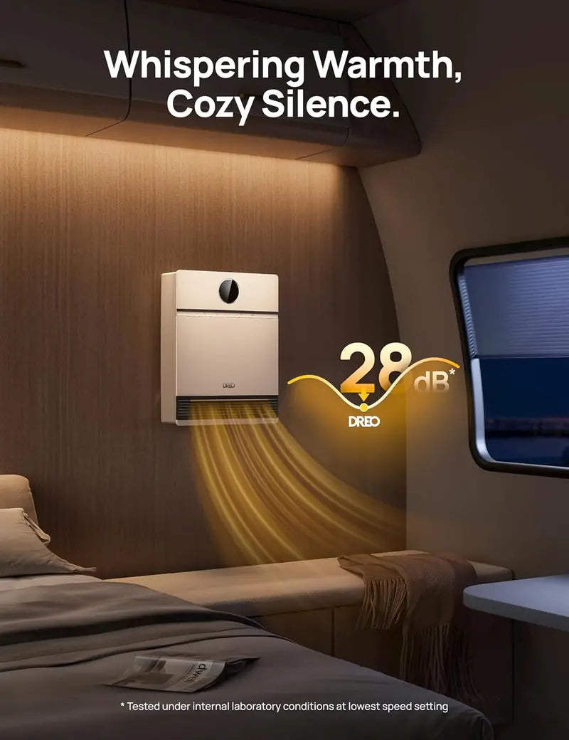 Dreo Smart Wall-Mounted PTC Heater | IP24-Rated Space Heater with 30 Oscillation, Alexa Compatibility, Remote, 24H Timer & Easy Installation for Bedrooms or Offices