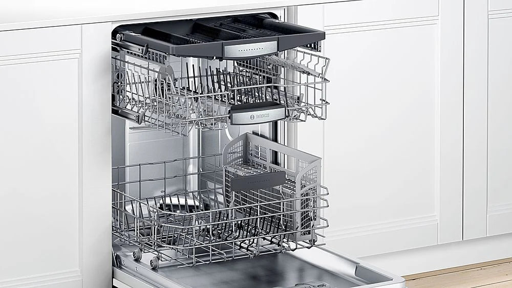 Bosch - 800 Series 24" Top Control Built-In Dishwasher with CrystalDry, Stainless Steel Tub, 3rd Rack, 42 dBa - Custom Panel Ready