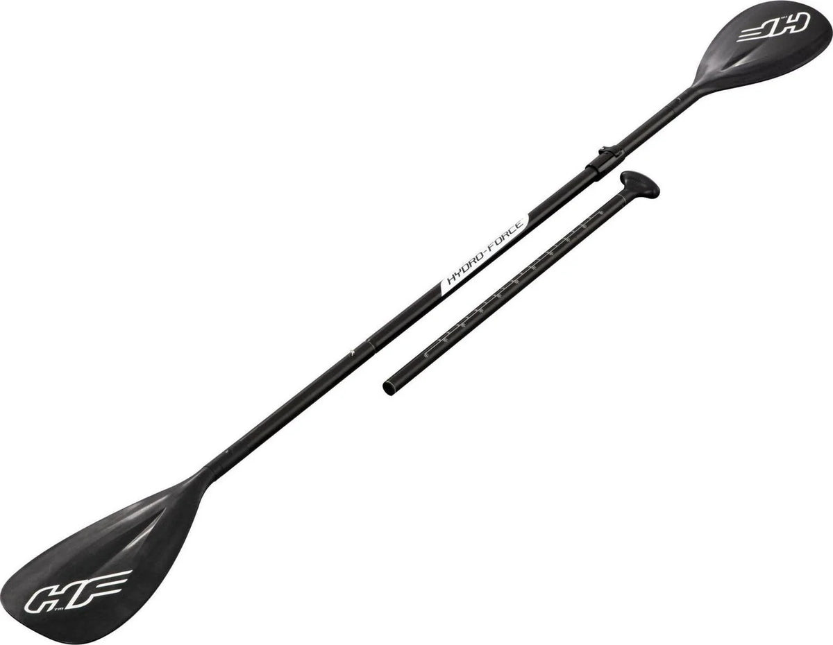 Hydro-Force Oceana 10 Ft. Inflatable Convertible Stand-up Paddle Board and Sit-on Kayak Set . Wood and Palm Print